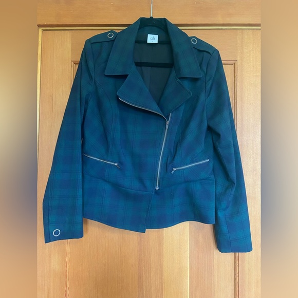CAbi | Green Blue Tartan Moto Jacket - Picture 5 of 15